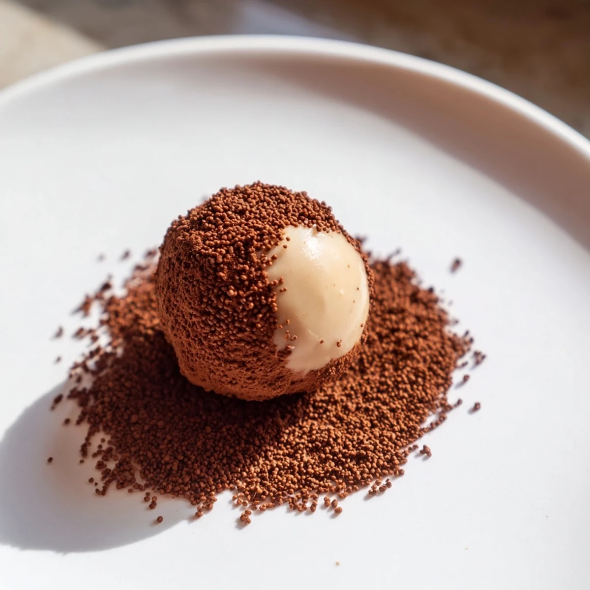 Decadent chocolate Irish Cream Truffles with a smooth ganache center, finished with a sprinkle of chocolate sprinkles.