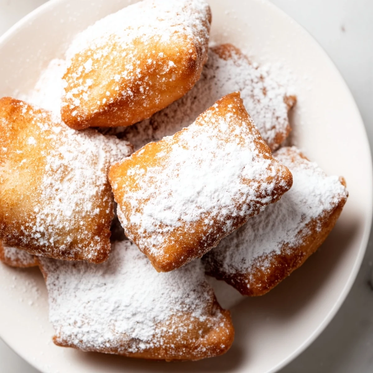Warm Mardi Gras Fried Dough pieces glistening with powdered sugar, ready to share at celebrations.