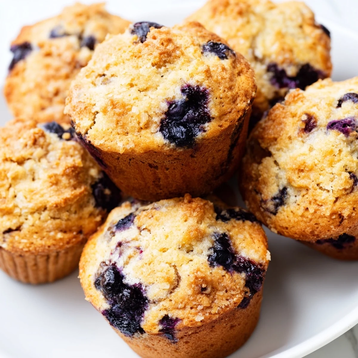 Warm Blueberry Protein Muffins with Greek Yogurt are displayed on a rustic wooden board, ready for a healthy breakfast or snack.