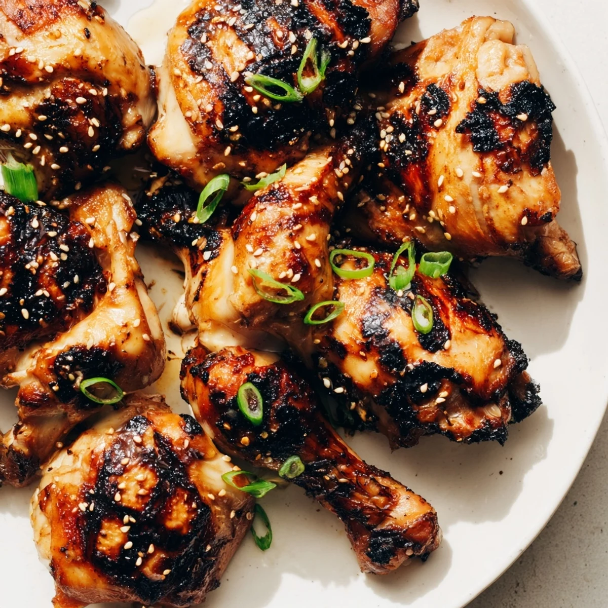 Savory Hawaiian Huli Huli Chicken drumsticks basted with tangy soy-ginger sauce on a grill.