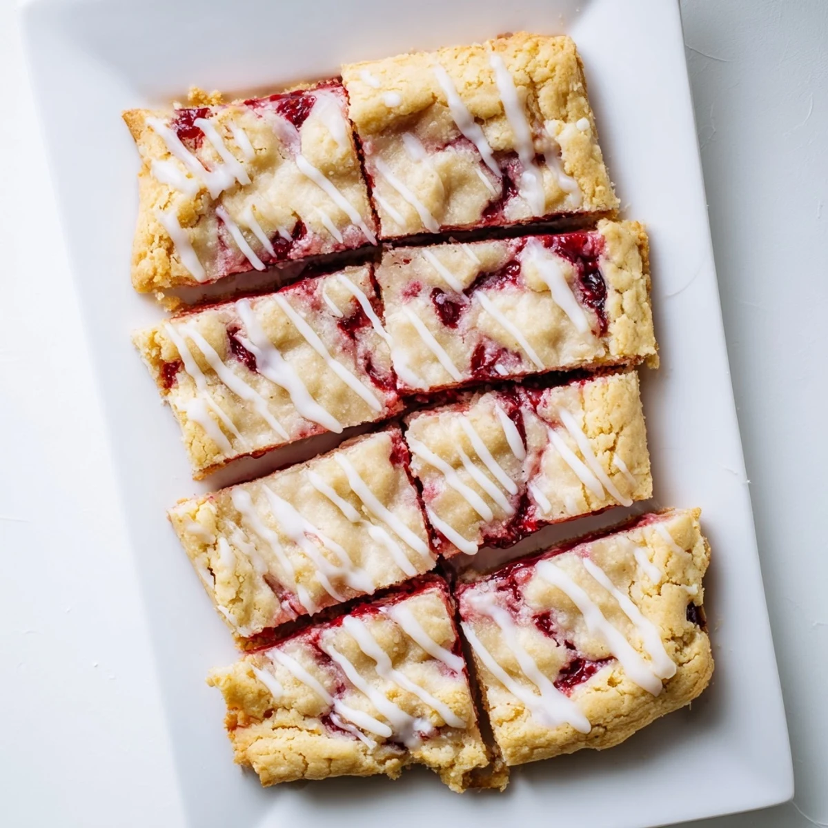 A plate of Easy Cherry Pie Bars served with a scoop of vanilla ice cream melting on top.