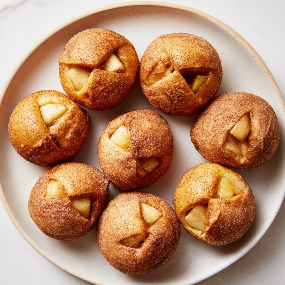 Warm caramel apple pie bombs coated in cinnamon sugar and filled with gooey caramel
