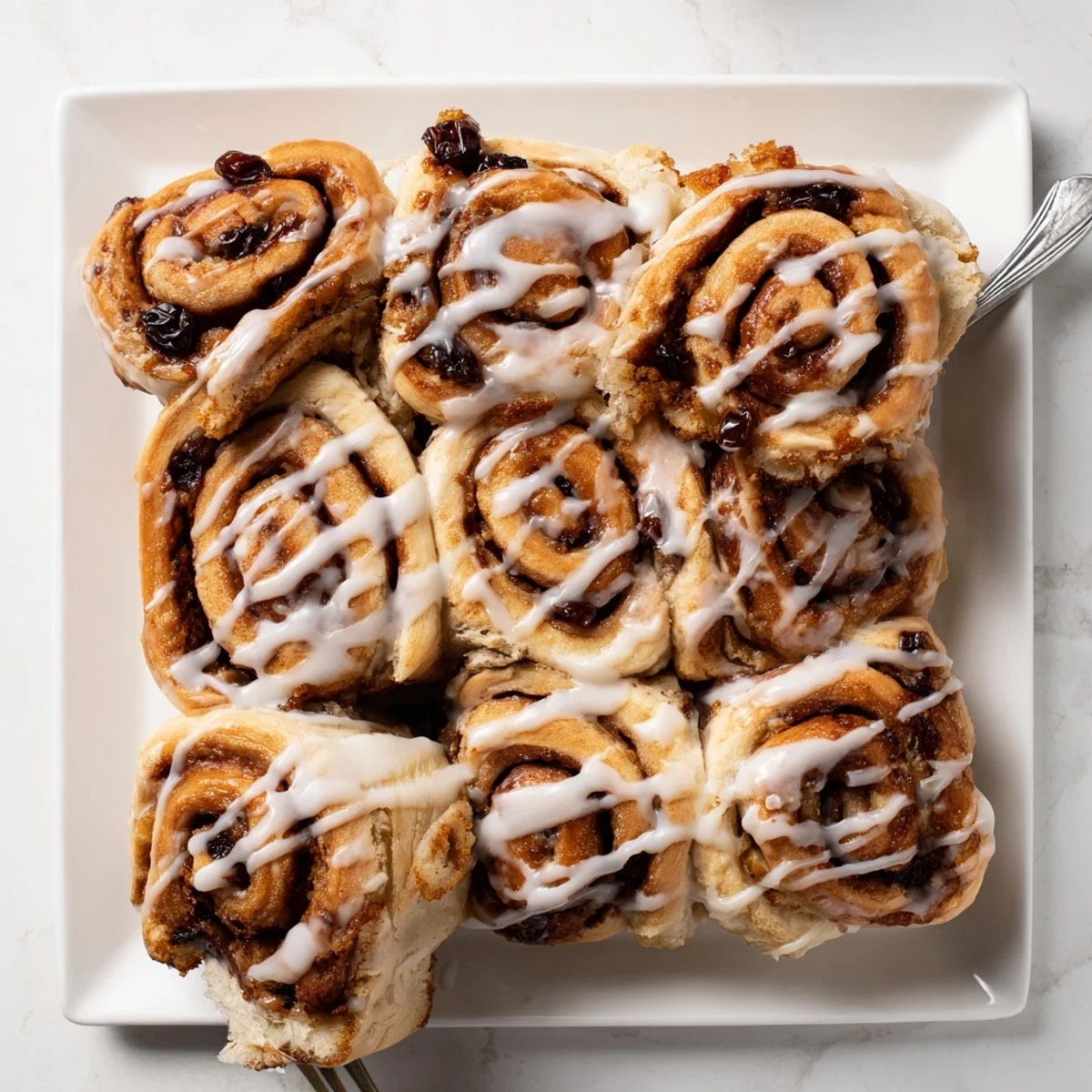 Golden cherry cinnamon rolls swirled with sweet cherries and cinnamon sugar filling
