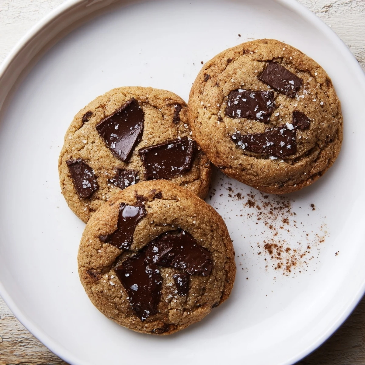 Golden Vietnamese cinnamon chocolate chip cookies fresh from the oven with gooey melted chocolate centers