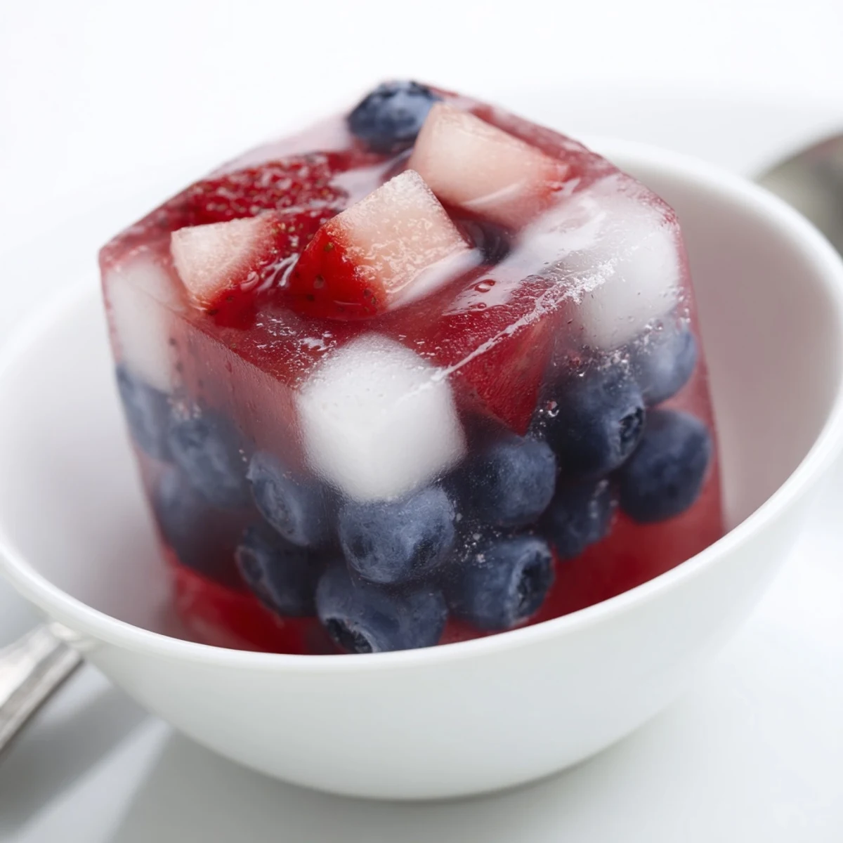 Red White And Blue Ice Cubes Recipe: frozen fruity layers chilling sparkling lemonade