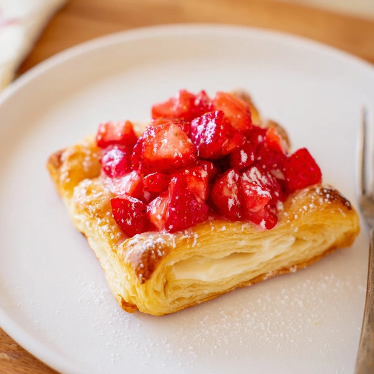 Fresh baked Strawberry Danish Recipe cooling on rack, aromatic and perfect for brunch