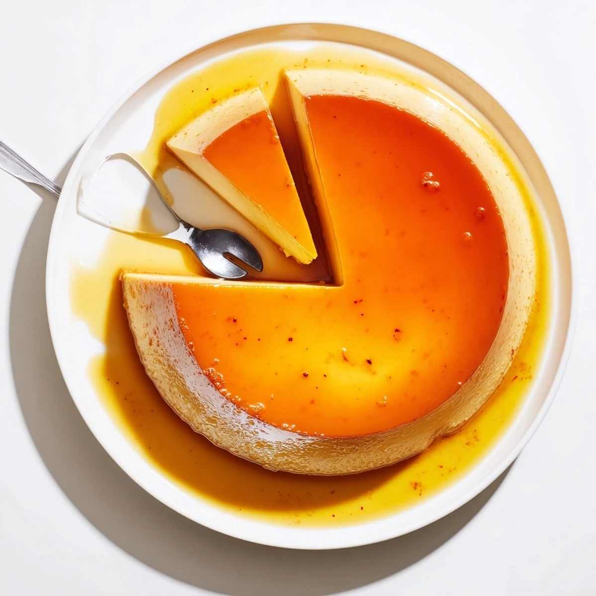 Classic Flan Napolitano recipe plated with berries, creamy texture and caramel