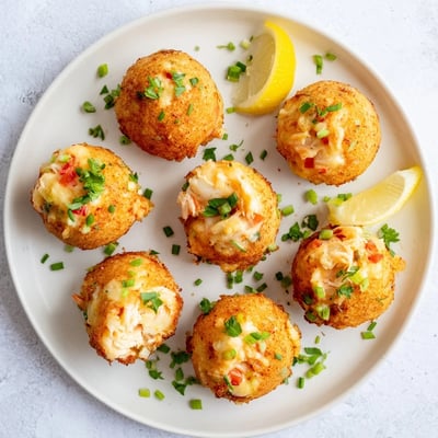 A close-up shows crispy Cheesy Seafood Tortilla Bombs filled with creamy shrimp and crab, garnished with fresh parsley.